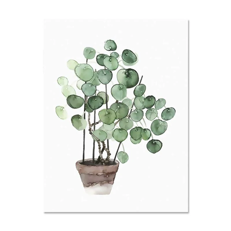 Green Wall Art Canvas Greenery Paintings Home Room Decor Office Decoration Gifts | Дом и сад