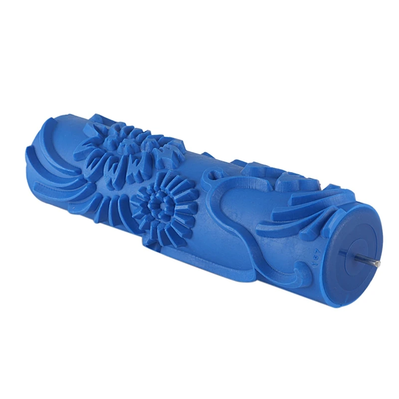 7Inch 3D Rubber Wall Decorative Painting Roller, Patterned Roller Wall Decoration Tools Without Handle Grip, Rose Roller
