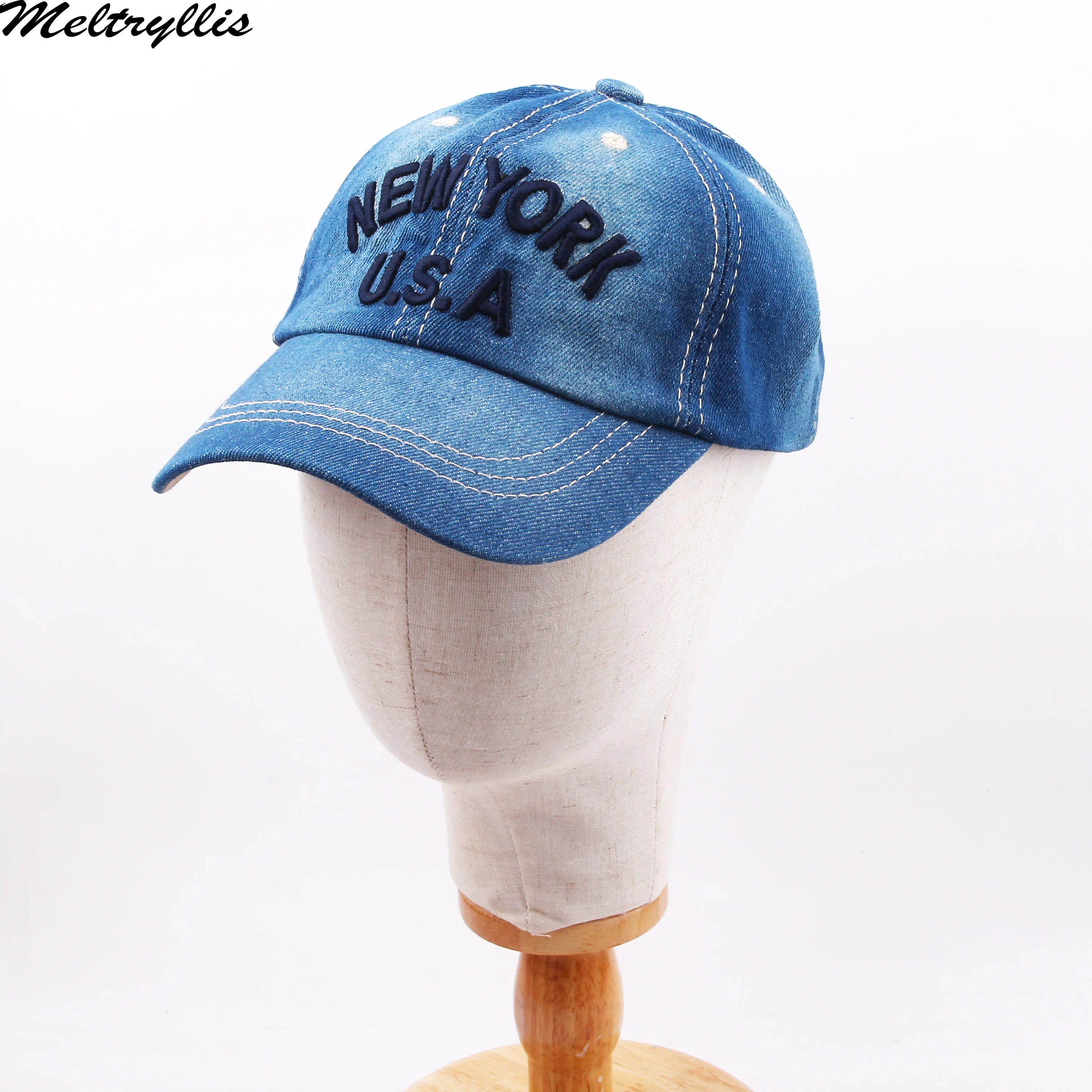 [Meltryllis] новые джинсы с вышивкой буквами [Нью-Йорк, США] Tideway бейсболка модная повседневная мужская и мужская солнцезащитная Кепка