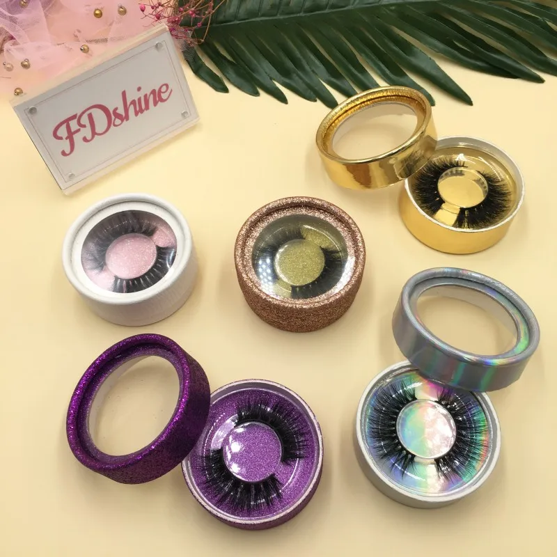 FDshine норковые ресницы 6 пар/лот с круглой упаковкой ресниц обычные 3D | Красота и