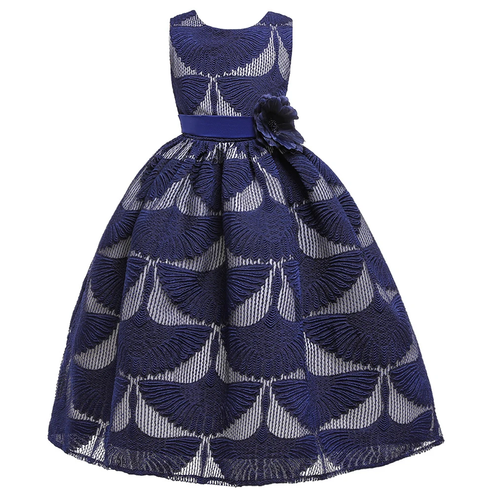 

New Girls Formal Dresses for Kid Princess tutu dresses Flowers sleeveless toddler Dress Lace Vest children Dresses 3-12T party