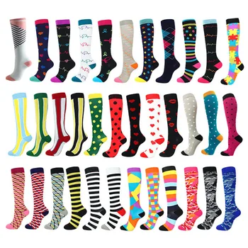 

2Pairs Unisex Knee High Compression Socks Running Medical Sports Calf Leg Feet Support Stockings for Women Men Relief Pain S-XL
