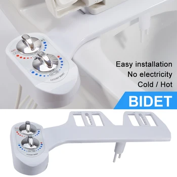 

Hot and Cold Double Spray Bidet Cleaner Body Bbutt Flusher Self Cleaning Non-Electric Mechanical Bidet Seat Smart Toilet Cover