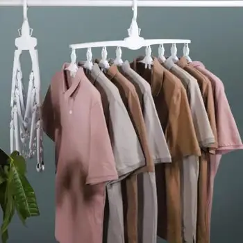 

Rotate Clothes Hanger White DIY Clothes Organizer Foldable Multifunction Space Saving Storage Closet Hanger Home Furniture