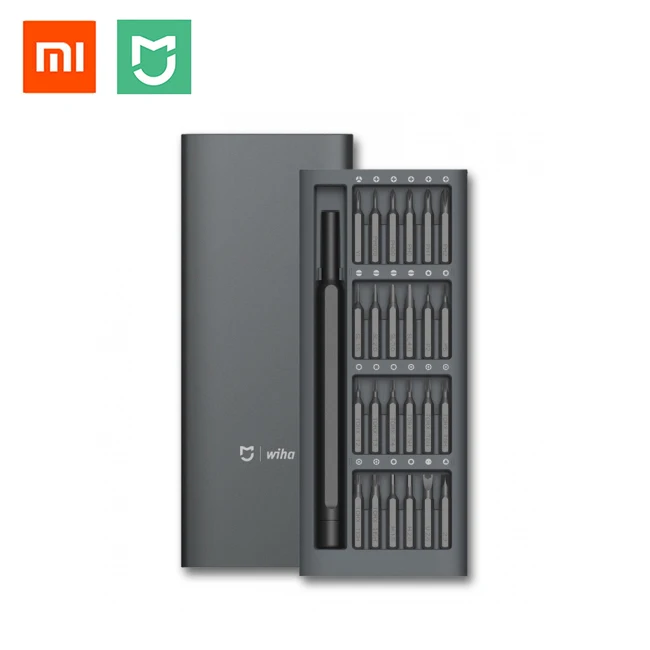Набор отверток Xiaomi Mijia Wiha для ежедневного использования, 24 прецизионных магнитных биты, алюминиевая коробка Wiha DIY, набор отверток