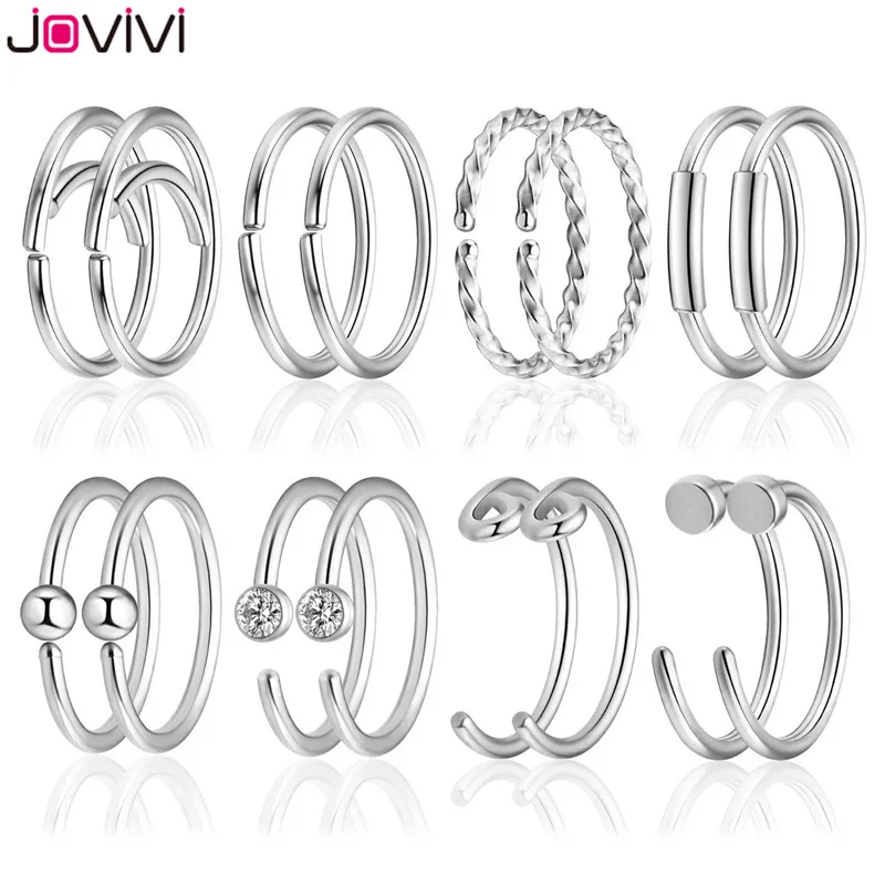 

Jovivi Stainless Steel 20G Nose Ring Hoop Nose Studs Cartilage Tragus Daith Septum Ear Helix Nipple Eyebrow Lip Body Piercing