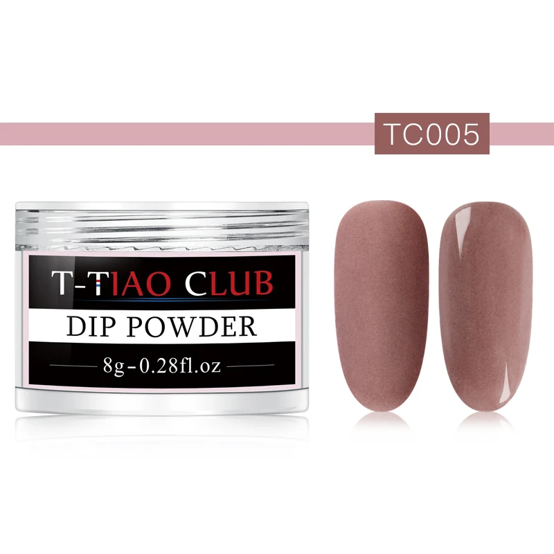 T-TIAO CLUB 8 г матовый цвет окунания ногтей порошок розовый блеск для ногтей натуральный сухой дизайн ногтей украшение без лампы Лечение ногтей пыль Dec - Цвет: S03799