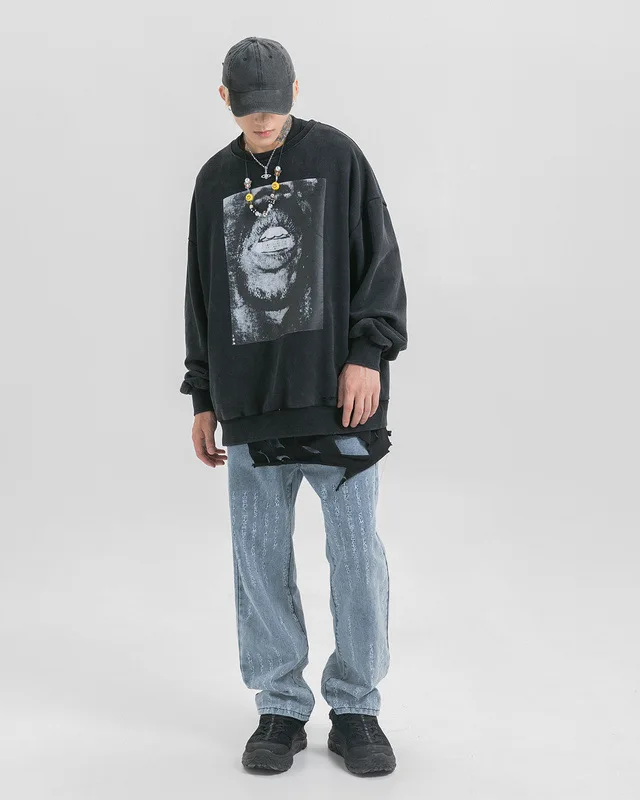 Марка New Fashion Hi Street толстовка с капюшоном в стиле хип-хоп, Для мужчин принтом в стиле ретро больших размеров уличная кофты Для мужчин/Женский пуловер, худи R1973