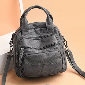 

Female Backpack Women Fashion New Korean Classic PU Leather Solid Color Backpack Women 2019 Bolsa Feminina Bag