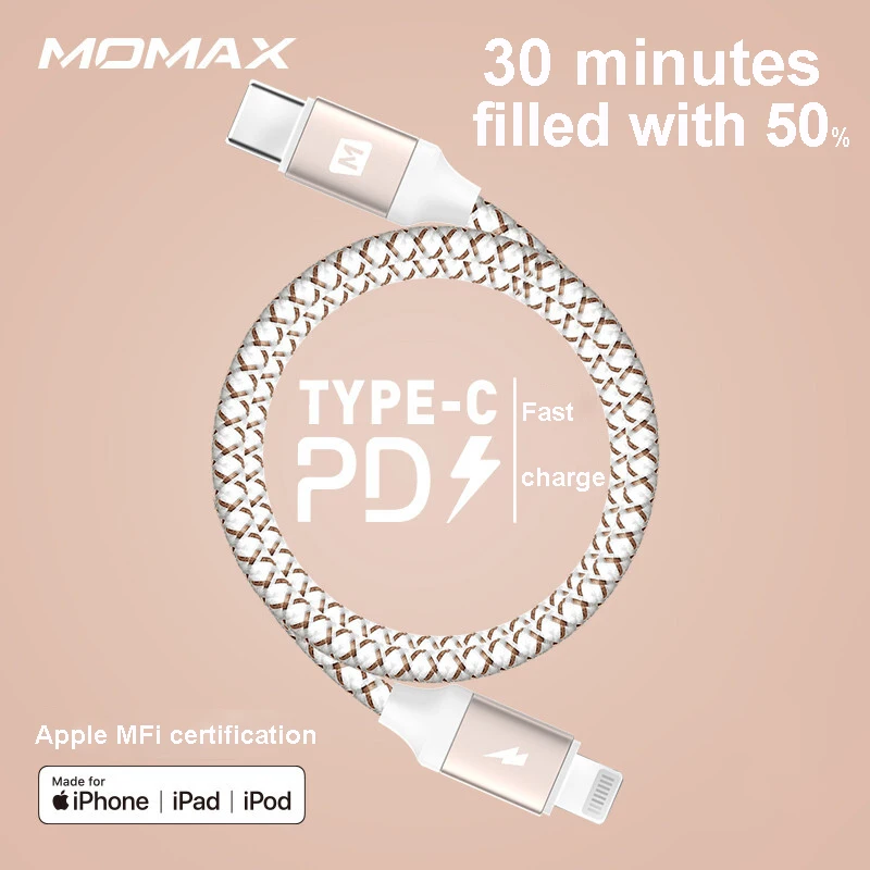 Кабель быстрой зарядки MOMAX PD type-c к Lightning ios MFI Сертификация usb-c L Зарядка данных
