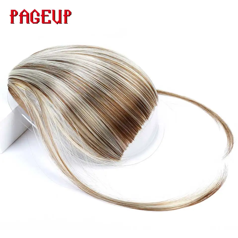 Pageup синтетические натуральные передние челки Клип В имитация челок для Женская Сережка для наращивания волос Короткие Передние челки части волос