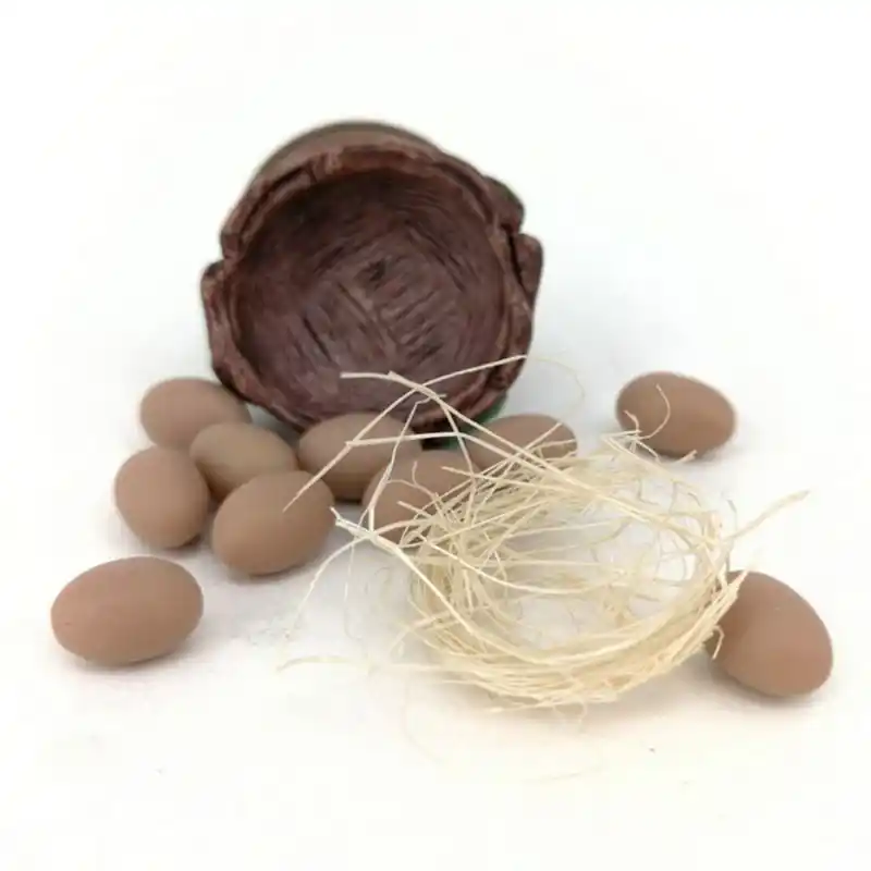 Escala 1: ninho De Ovos de Galinha galo 12 Conjunto Miniatura de Mini Casa De Bonecas Casa de Boneca Frango Decoração Presente Das Crianças Pretend Play Toy