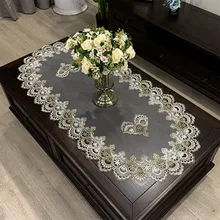 

Oval Tablecloth European Polyester Yarn Flower Fabric Living Room Table Mat Flower Fabric Living Room Table Mat Lace Modern