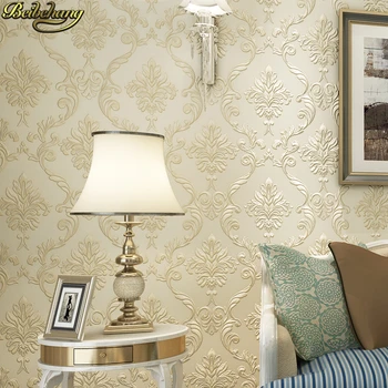 

Luxury Classic Wall Paper Home Decor Background Wall Damask Wallpaper Golden Floral Wallcovering 3D velvet Wallpaper Living Room