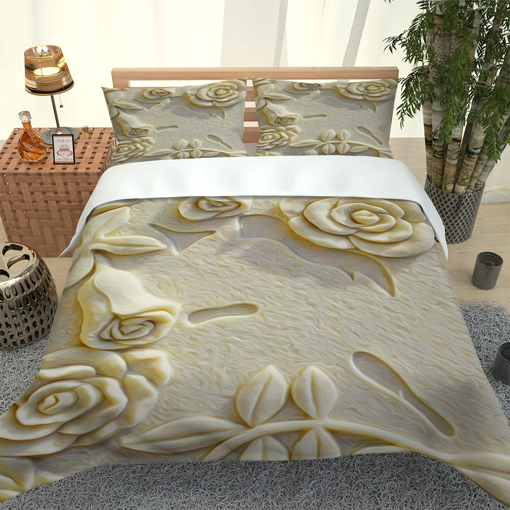 

2020 Hot Style Bedding Set 3d Digital Flowers Pattern 2/3pcs Duvet Cover Set Single Twin Double Full Queen King Bedding