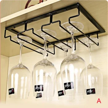 

Iron Metal Craft 3 Rows / 4 Rows Steamware Hanger Wine Glass Holder For Bars Steamware Rack Kitchen Storage Holders Racks