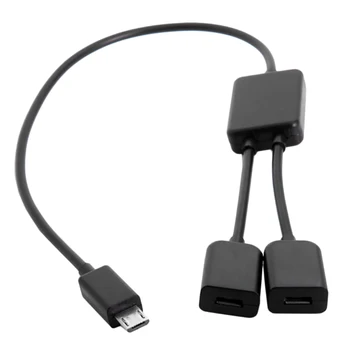 

Micro-USB Female Hub Dual Ports To Micro-USB Male Cable for Lap Top PC & Mouse & Flash Disk & Keyboard & Card Reader Hard Disk