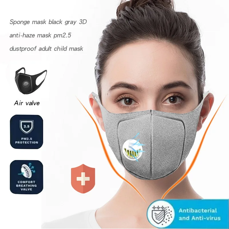 

Anti Pollution PM2.5 Mouth Mask Dust Respirator Washable Reusable Masks Cotton Unisex Mouth Muffle for Allergy/ flu