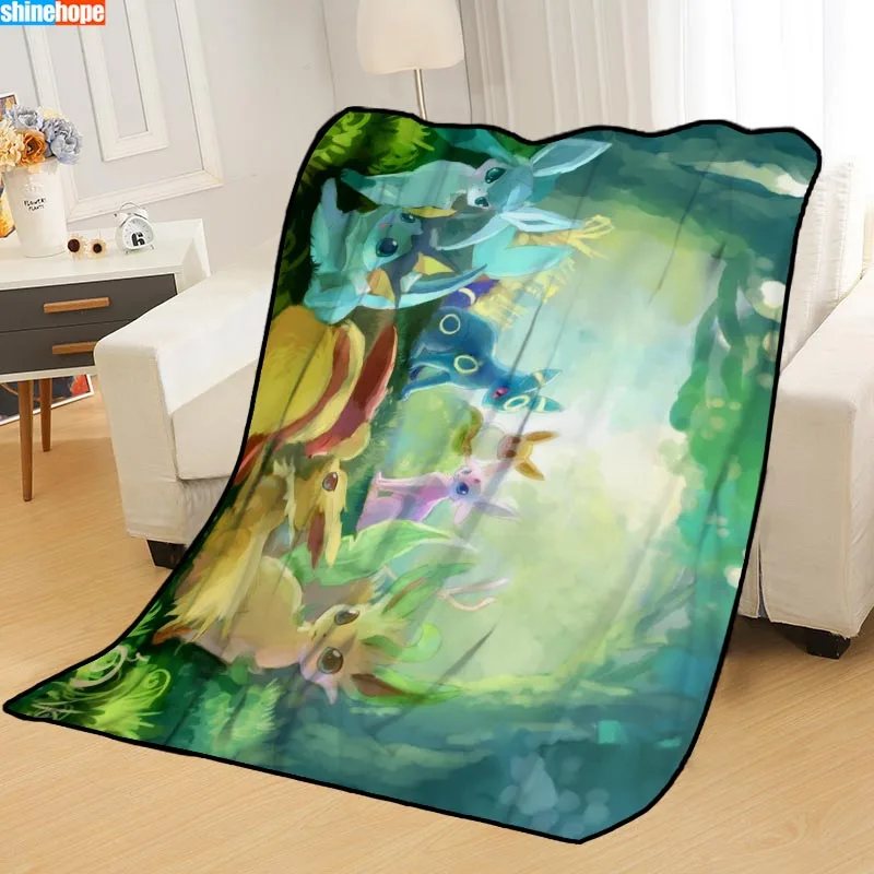 Пользовательские одеяла Покемон пледы мягкое одеяло летнее одеяло аниме одеяло путешествия одеяло - Цвет: Blanket 17