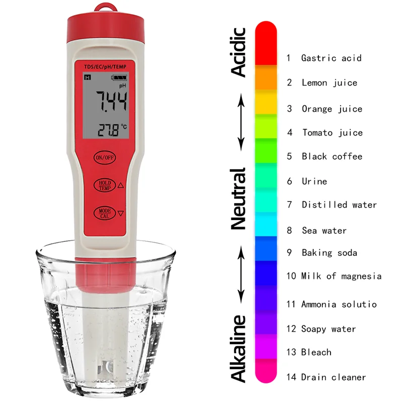 Профессиональный Цифровой тест воды er 4 в 1/3 в 1 тест EC/TDS/PH/TEMP контроль качества воды тест er комплект для бассейнов питьевой воды