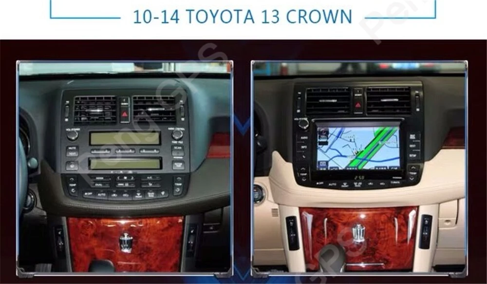 Android 9.0 Tesla Vertical Screen car no DVD Player GPS Navigation For TOYOTA CROWN Thirteenth 13th Audio Player 13.6 Inch
