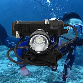 

Free Shipping 4000 lm Canister XHP70 LED Diving Lamp with Yellow color Diving Light with Built-in 8x18650 Li-battery D028