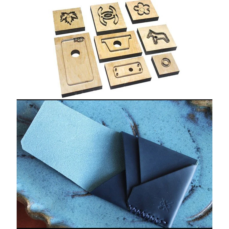 Японский стальной нож деревянный штамповочный DIY кожаный бумажник шаблон