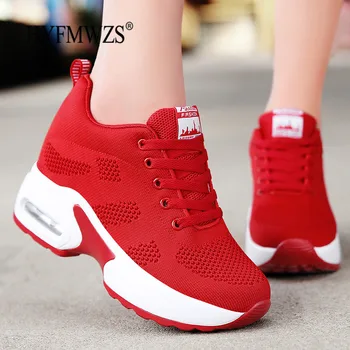 

HYFMWZS Increase Walking Shoes 8cm Breathable Casual Women Shoes Spor Ayakkabi Bayan Zapatillas Mujer Sneakers Summer