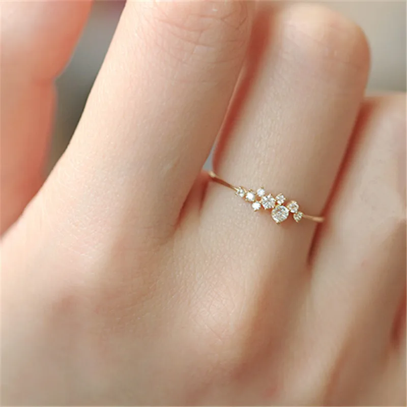 925 Sterling Silver Classic Irregular Shiny Star Plum Ring Women 14k Gold Plating High-end Temperament Party Jewelry Accessories silver rings,silver ring,gold plated rings,gold plated silver ring