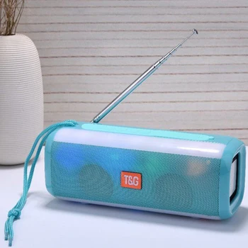 

Portable TG144 Bluetooth Speaker Mini LED Light Wireless Stereo Bass Desktop Music Player Wireless Subwoofer Support FM Radio TF