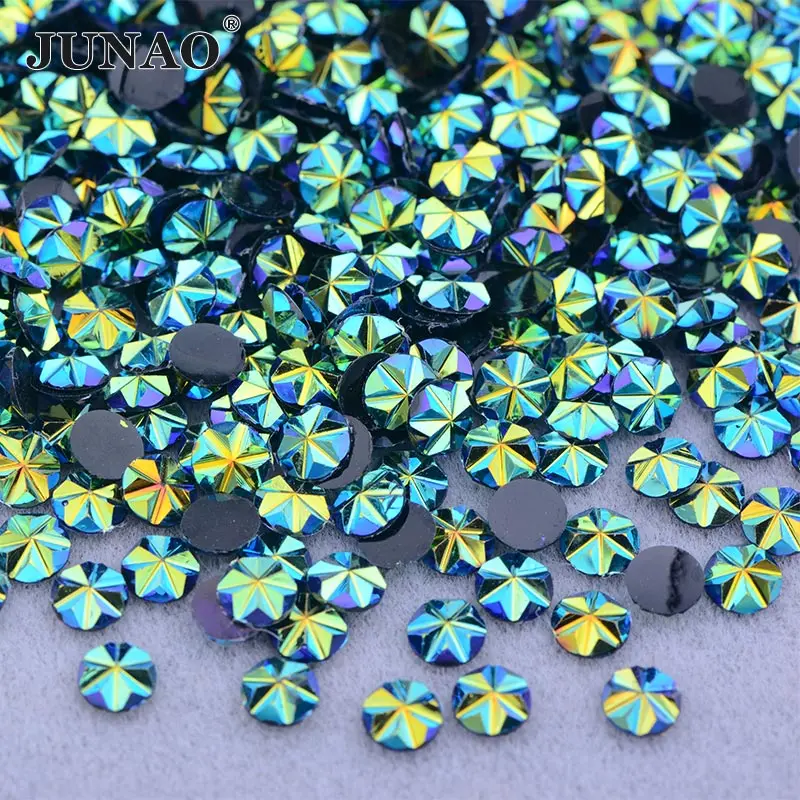 Vibrant Blossom Resin Nail Rhinestones - 500pcs 5mm Jelly AB Crystal Flatback Embellishments