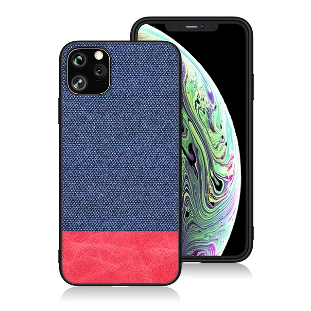 For iphone X XR XS Max 7 8 6 6s Plus Ultra Shockproof Back Cover Cloth Fabric Silicone Soft Edge Protect Case   For 11 Pro Max 07