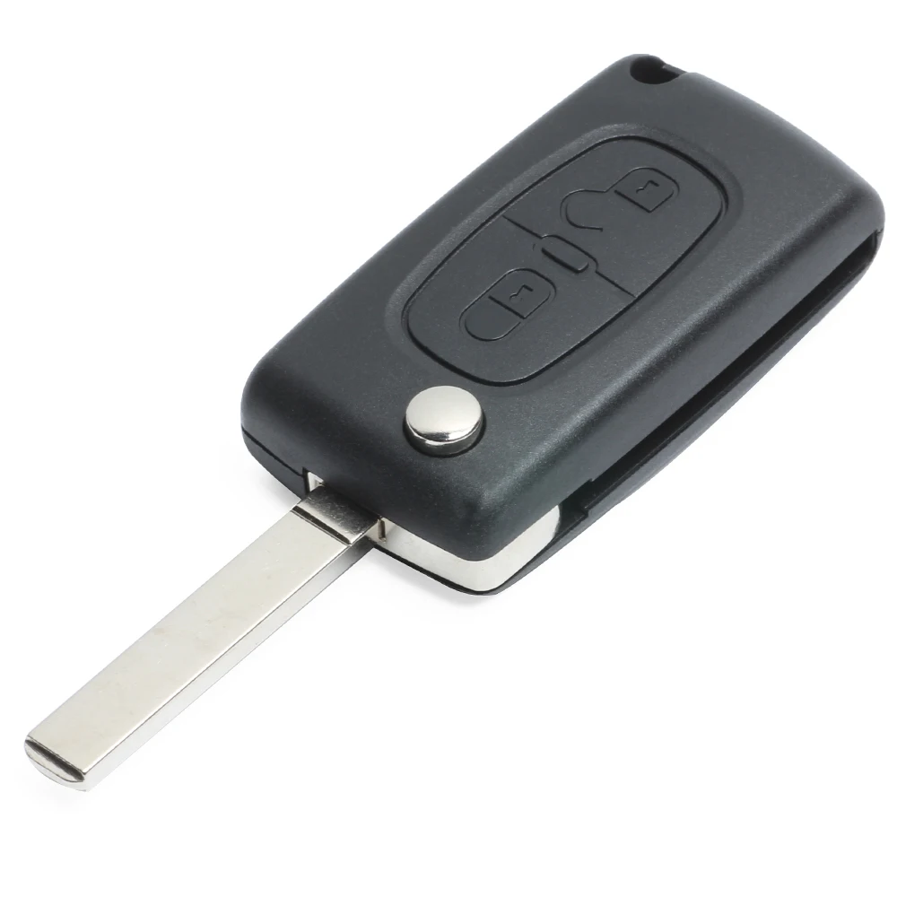 KEYECU 0523 Model Flip Remote Key 2 Button FSK 433MHz ID46 Chip for Peugeot Expert Citroen DS3 Dispatch C4 Picasso 2009-car remote key