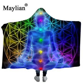 

Idol Dreamcatcher Collection Hooded Blanket Sherpa Fleece Wearable plush Throw Blanket on Bed Sofa Thick warm B60