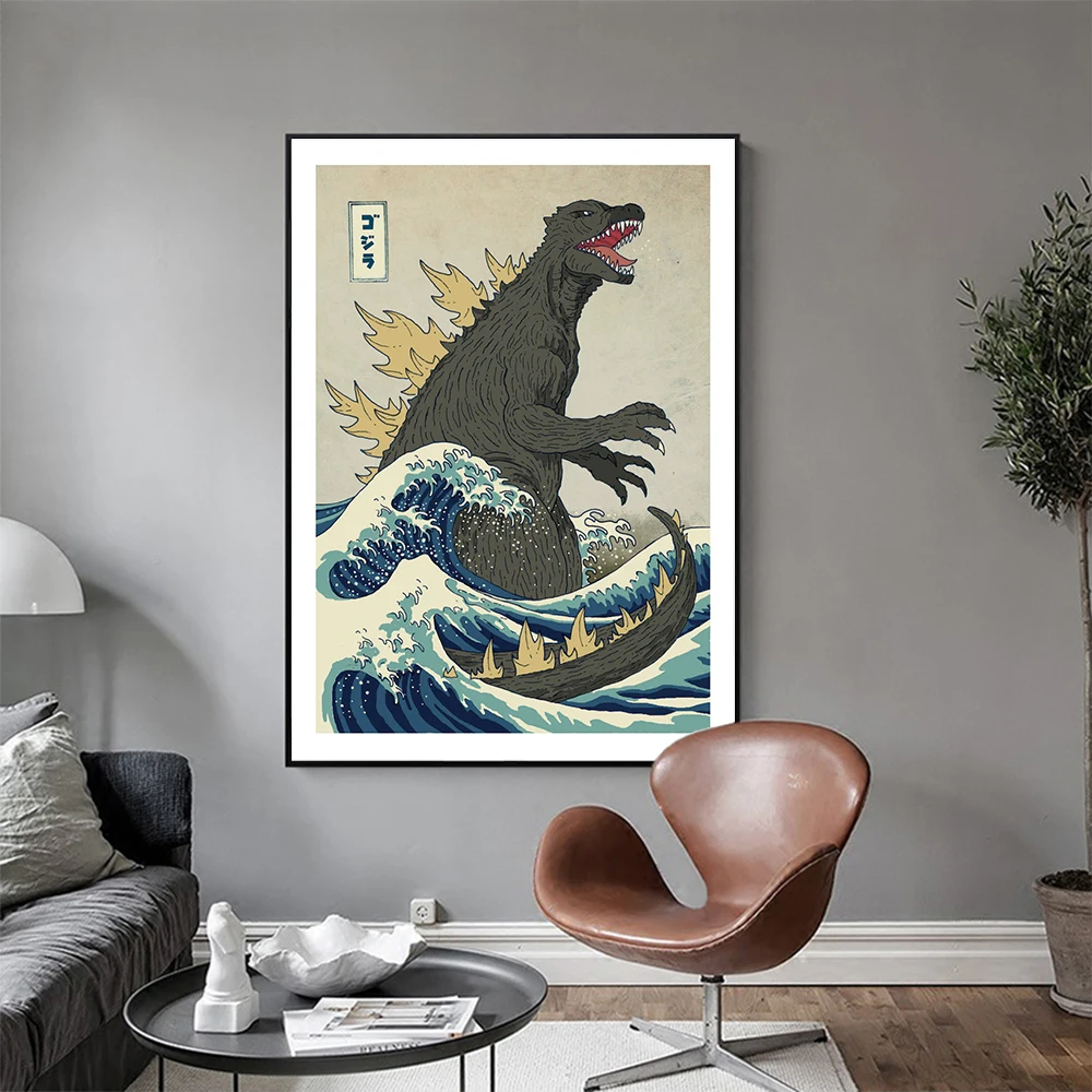 Kids-Room-Poster-The-Great-Beast-Off-Kanagawa-Art-Print-Poster-Boy-room-Decor-Wall-Canvas