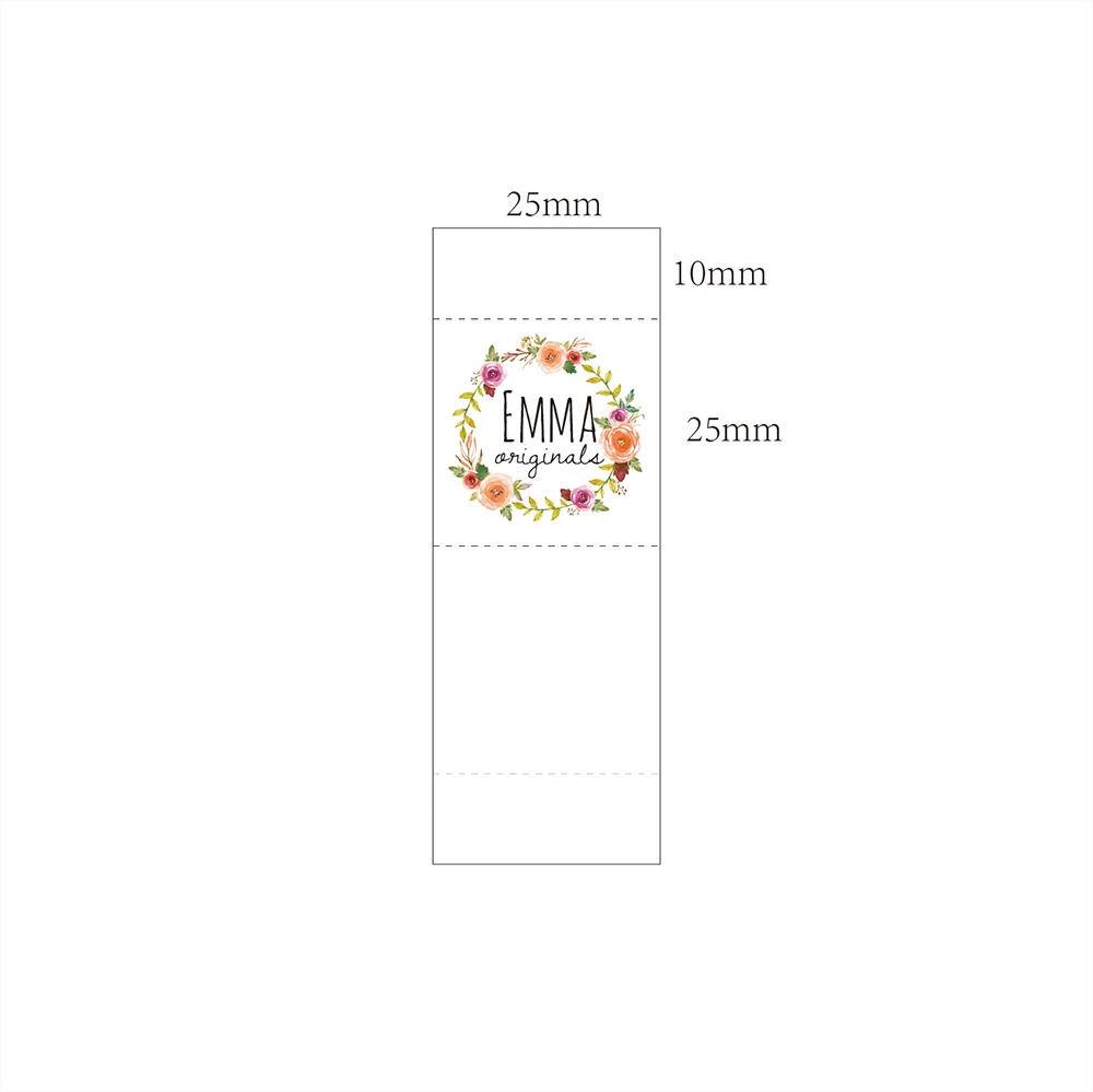 Sewing Labels Custom Fold Fabric Name Tags Logo or Text Cotton Ribbon Design