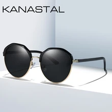 Овальные поляризованные круглые женские солнцезащитные очки оправа женские солнцезащитные очки Классические солнцезащитные очки с половинной оправой для женщин Брендовые очки UV400