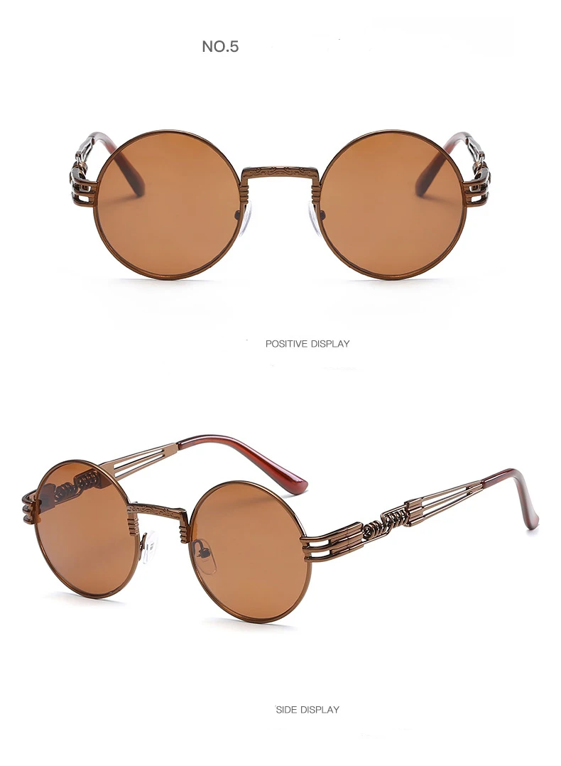 Модные Роскошные Металлические весенние зеркальные круглые солнцезащитные очки в стиле стимпанк, женские классические ретро знаменитые дизайнерские солнцезащитные очки в стиле панк, мужские UV400