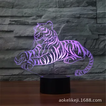 

Tiger Model 3D LED Light Hologram Illusions 7 Colors Change Decor Lamp Best Night Light Gift for Home Deco