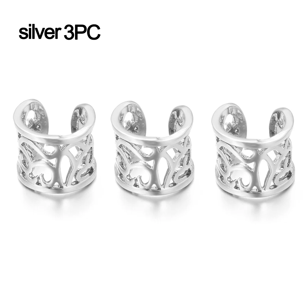 silver 3pcs Унисекс панк выдалбливают Модные серьги-гвоздики без Кафф Шпилька-Сережка Клипсы Серьги вечерние очаровательные подарочные украшения - Окраска металла: silver 3pcs