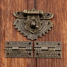 

Antique Bronze Furniture Hardware Box Latch Hasp Locks Toggle Buckle 2Pcs Decorative Cabinet Hinges for Jewelry Wooden Box