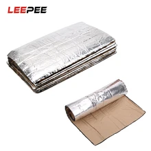 LEEPEE 12 шт./компл. 50*30 см 5 мм автомобиля брандмауэр шумоизоляция площадку Tri-слой стеклоткани Резиновые Губки Теплоизоляция для звукоизоляции коврик