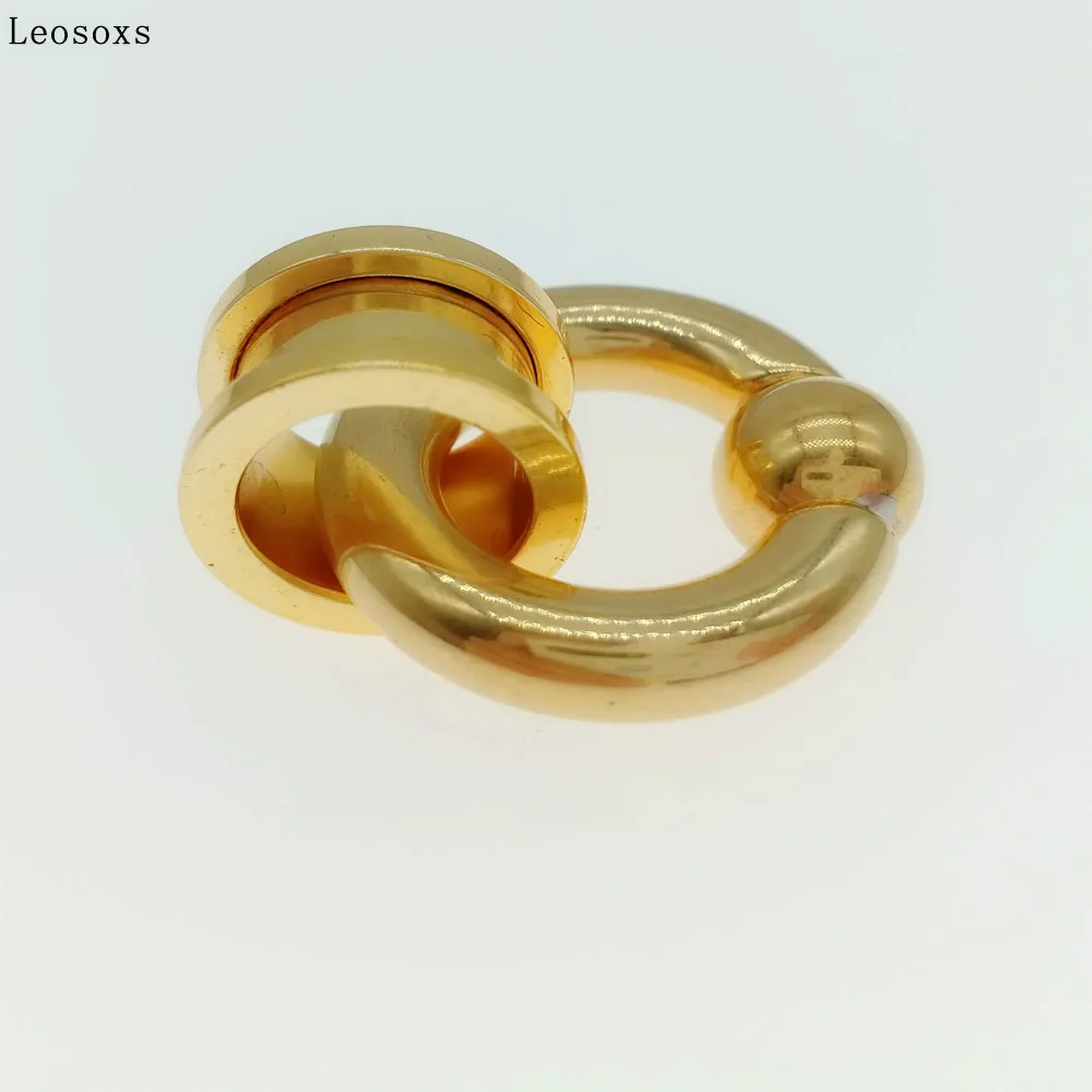 Leosoxs-anillos de aro cautivos de acero inoxidable de gran tamaño, pendiente de Trageus BCR para cejas y 1 piezas, expansor de oreja, joyería para Piercing corporal, 1 piezas