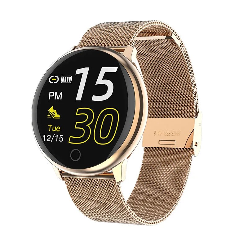 LIGE, умные часы, мужские спортивные часы, IP67, водонепроницаемые, фитнес-трекер, пульсометр, измеритель артериального давления, шагомер для Android ios - Цвет: Steel strip gold