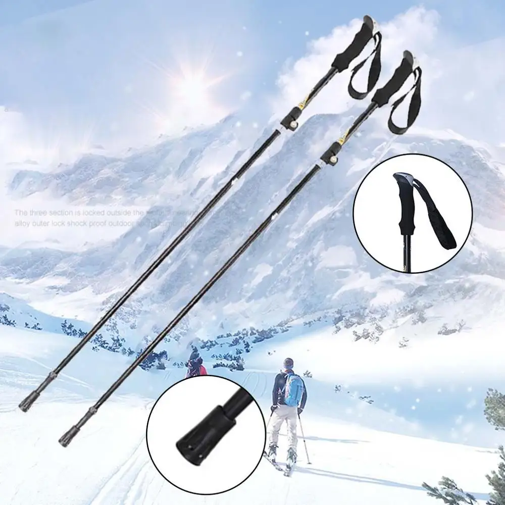 Треккинговые палки для улицы, зимние лыжные палки с ручкой, 5 секций, алюминиевые складные палки для альпинизма, пешего туризма, палки для альпинизма, товары для альпинизма и cx