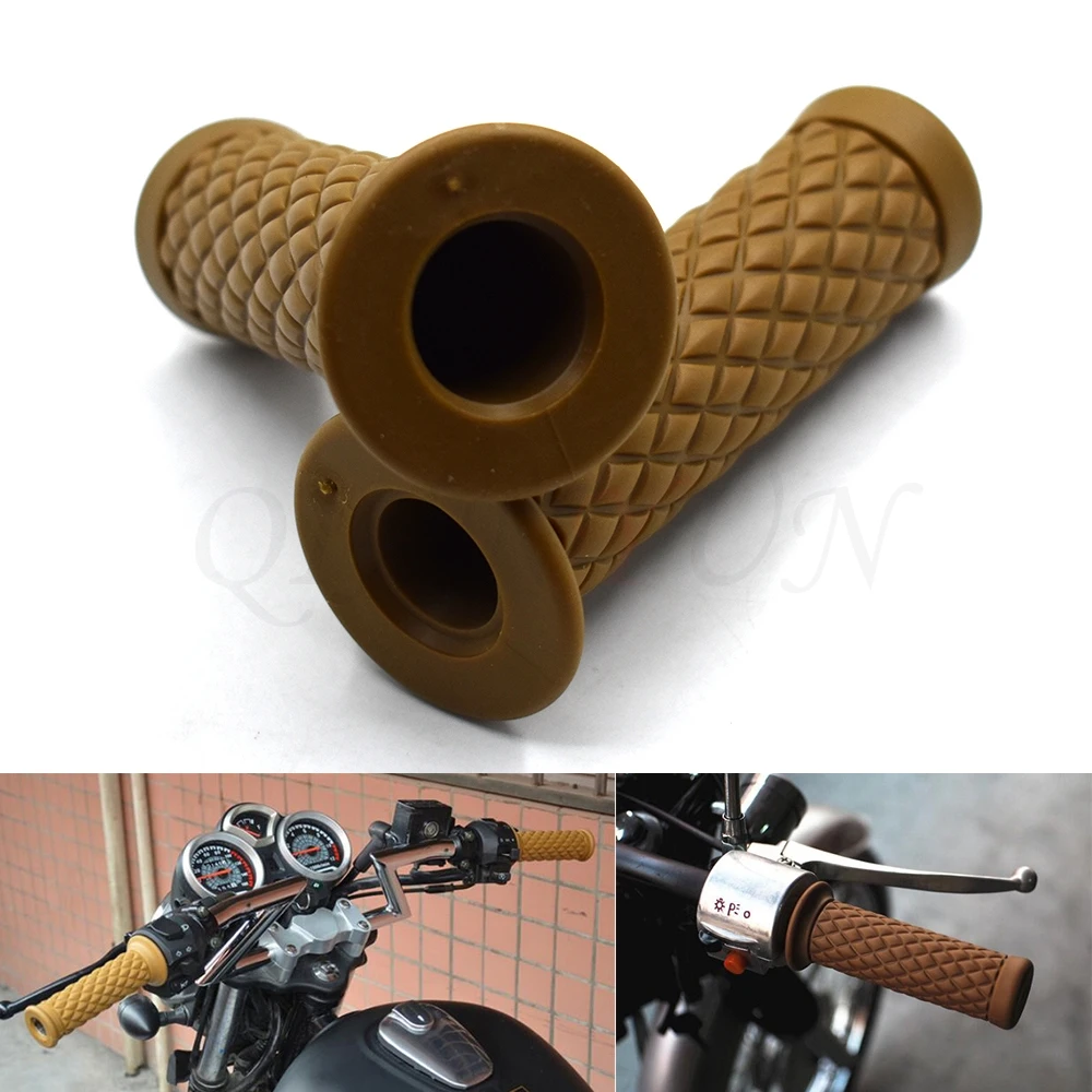 Универсальный 7/" 22 мм Ретро резиновые ручки мотоцикла доступно 8 цветов для KAWASAKI Z250 Z300 Z750 Z750S Z750R Z800 Z900 Z1000