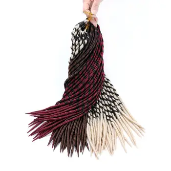 

Mtmei Hair 18“ Goddess Faux Locs Crochet Hair 22Strands/Pack 100g Black Brown Dreadlocks Hair Ombre Braiding Hair Extensions