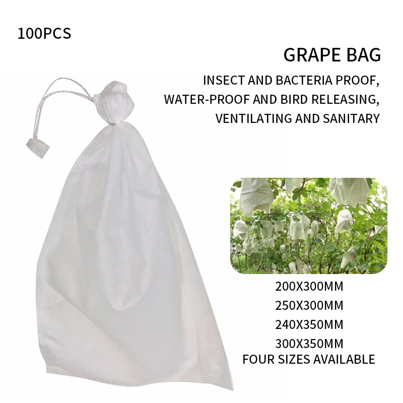 Liquidación Bolsas de protección contra insectos para uvas, malla impermeable para control de plagas, contra pájaros, para frutas y verduras, ideal para el jardín, 100 uds. GmJALojk8