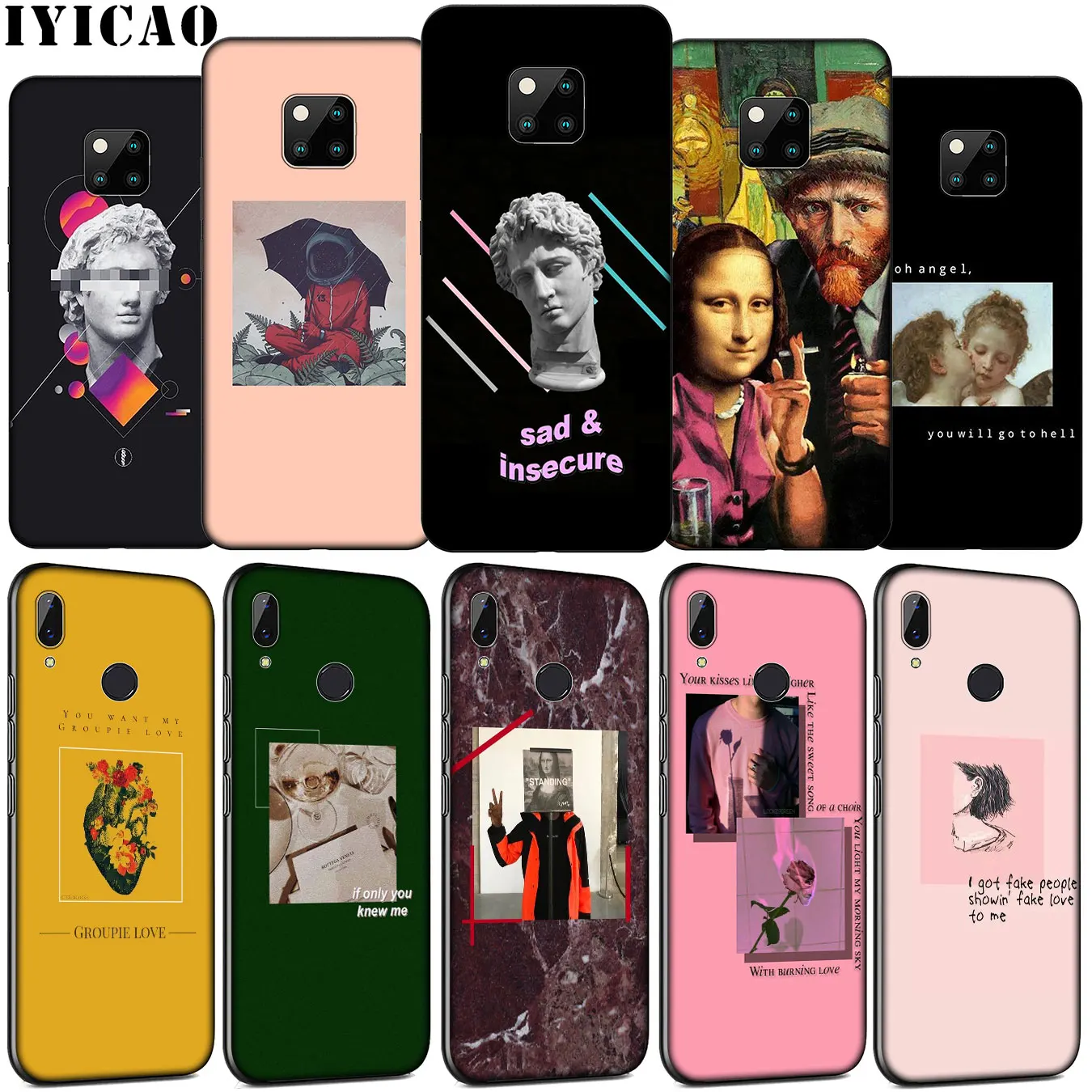 Great art aesthetic van Gogh Mona Lisa David love Soft Phone Case for Huawei Mate 30 20 10 Pro Nova 5i 4 3 3i 2i 2 Lite Cover |
