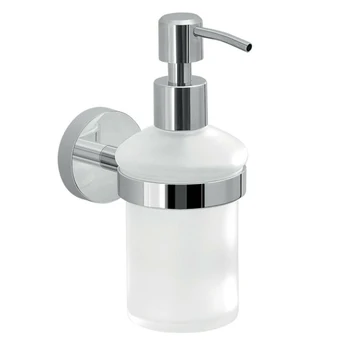

1pcs Soap Dispenser Bathroom Chrome Frosted Glass Soap Dispenser Wall Mounted Stylish Modern Hotel Kitchen Bathroom